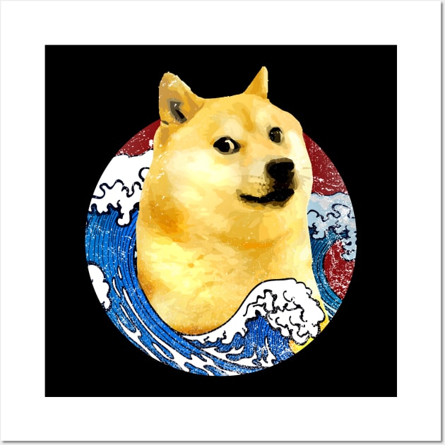 dogecoin wave Wall Art by aldistar